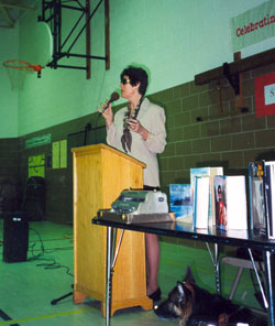 This is a picture of me speaking.
